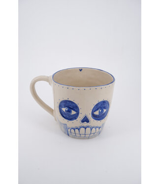 Agua de Fuego Agua de Fuego - Skull Mug - Natural with Blue Eyes