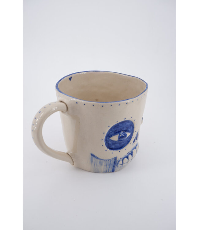 Agua de Fuego Agua de Fuego - Skull Mug - Natural with Blue Eyes