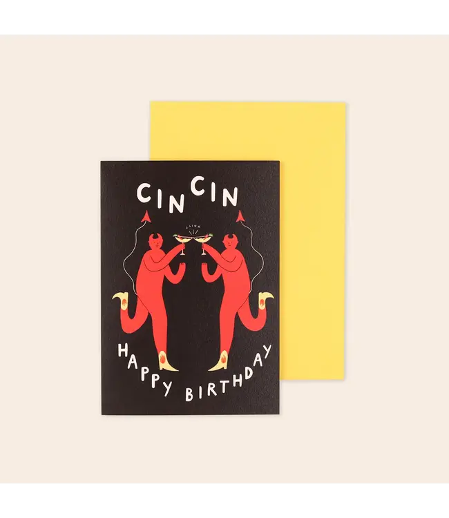 Little Black Cat Little Black Cat - Cin Cin Cocktail Birthday Card