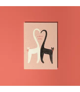 Little Black Cat Little Black Cat - Heart Tails Cats Love Card