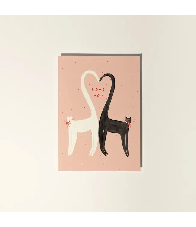 Little Black Cat Little Black Cat - Heart Tails Cats Love Card