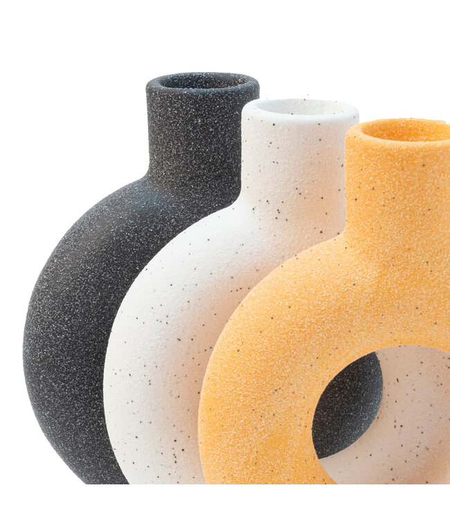 Helio Ferretti Helio Ferretti - Black Oval Ceramic Candle Holder - Hand Painted