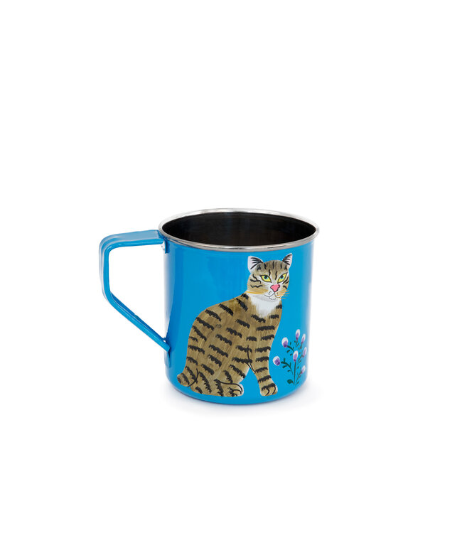 Helio Ferretti Helio Ferretti - Cat Mugs - Hand Painted - Blue