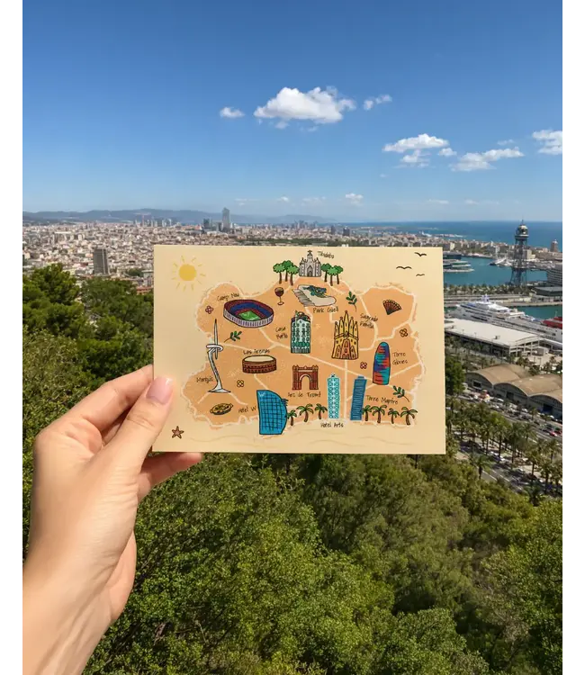 Anouk Anouk - Mapa de Barcelona - Postcard