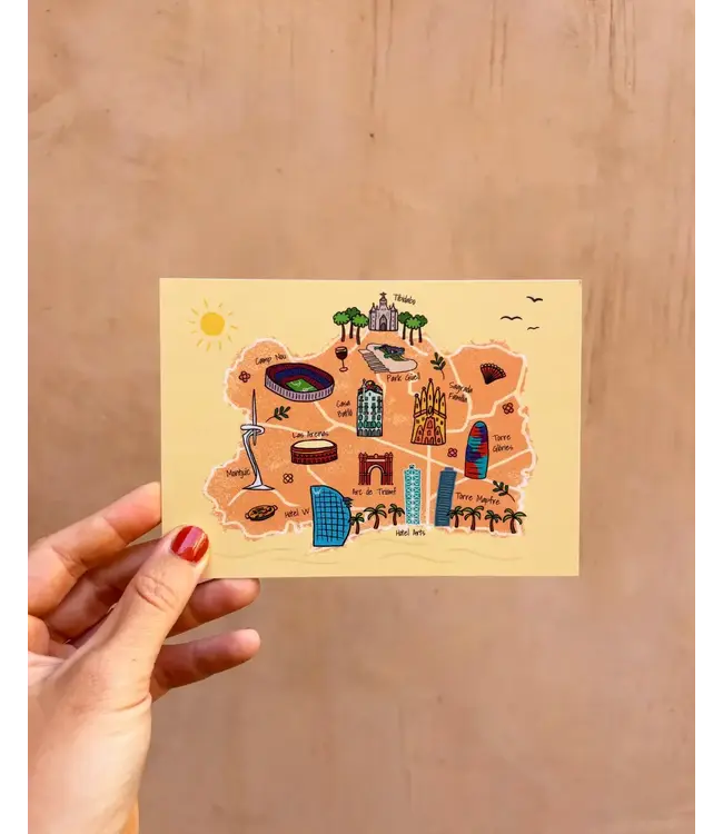 Anouk Anouk - Mapa de Barcelona - Postcard