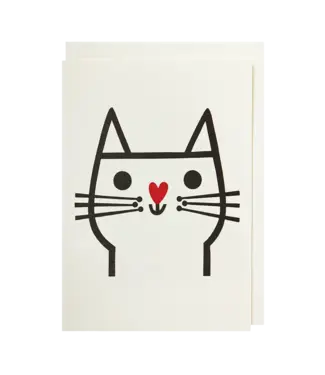 Archivist Gallery Archivist Gallery - Cat with Heart Nose - Mini Greeting Card