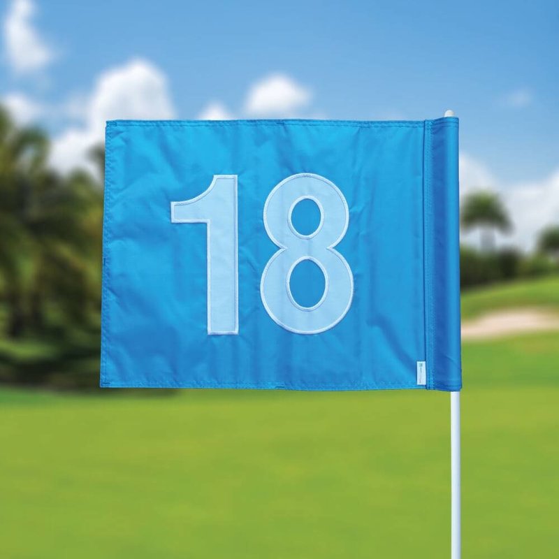 GolfFlags Golf flag, numbered, light blue