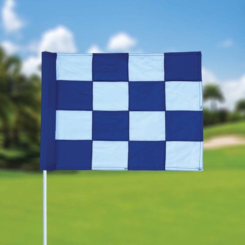 GolfFlags Golffahne, karriert, weiß - blau