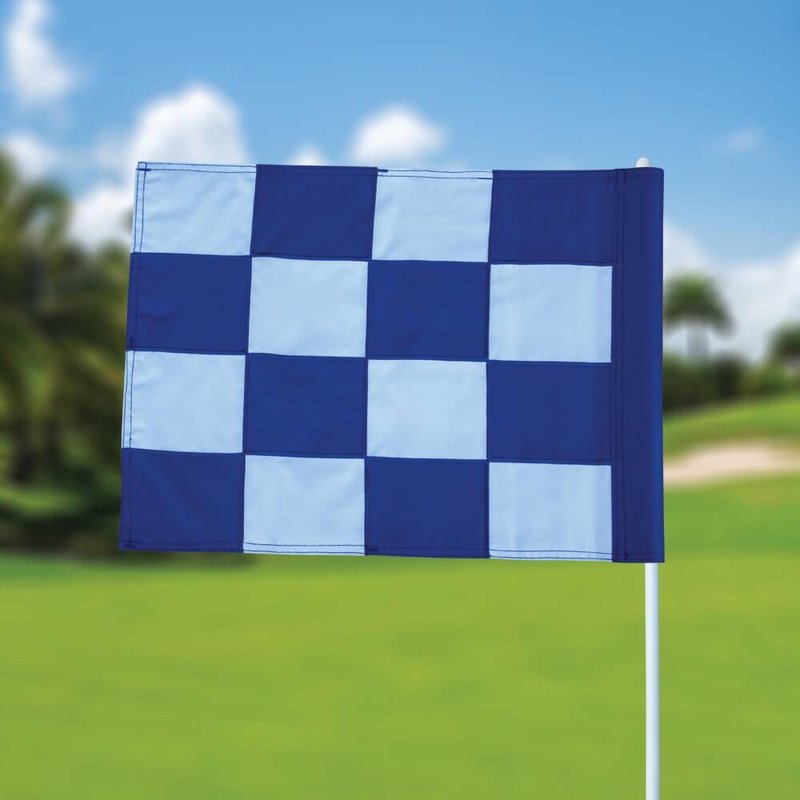 GolfFlags Golf flag, checkered, white - blue