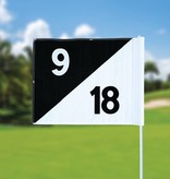 GolfFlags Golffahnen, semaphore, nummeriert, weiß - schwarz
