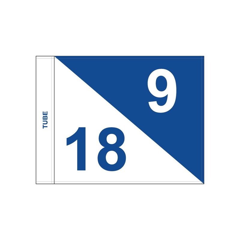 GolfFlags Golffahnen, semaphore, nummeriert, weiß - blau