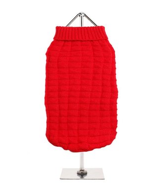 Urban Pup Urban Pup Red Waffle Textured Knitted Sweater
