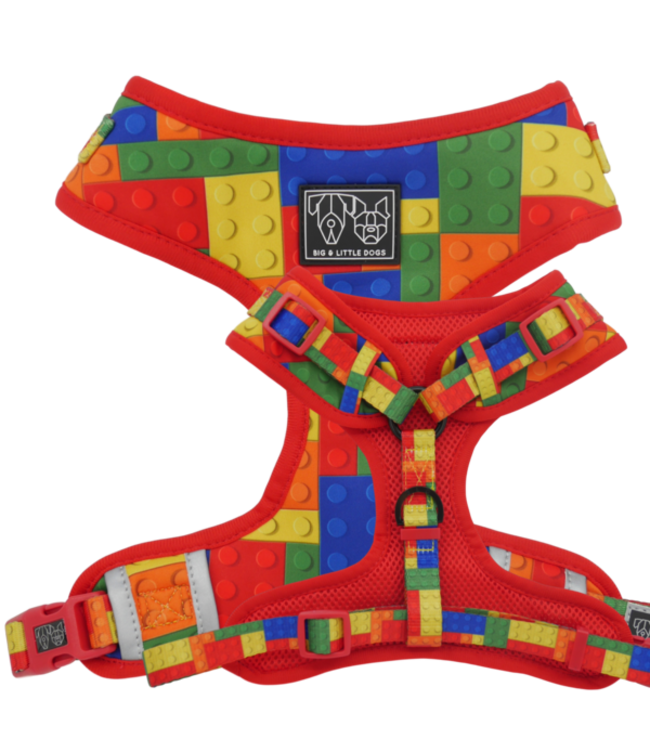 Big and Little Dogs Big and Little Dogs Adjustable Harness Blocktastic ( XXS )