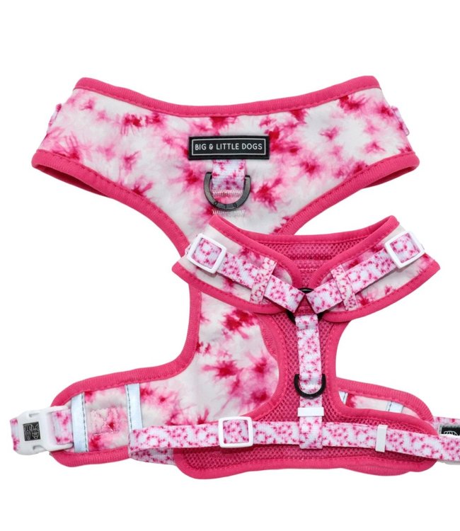 Big and Little Dogs Big and Little Dogs Adjustable Harness Pink Tie Dye ( S, L & XL )