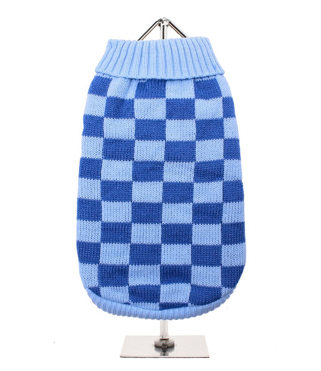 Urban Pup Urban Pup Checkerboard Blue Sweater