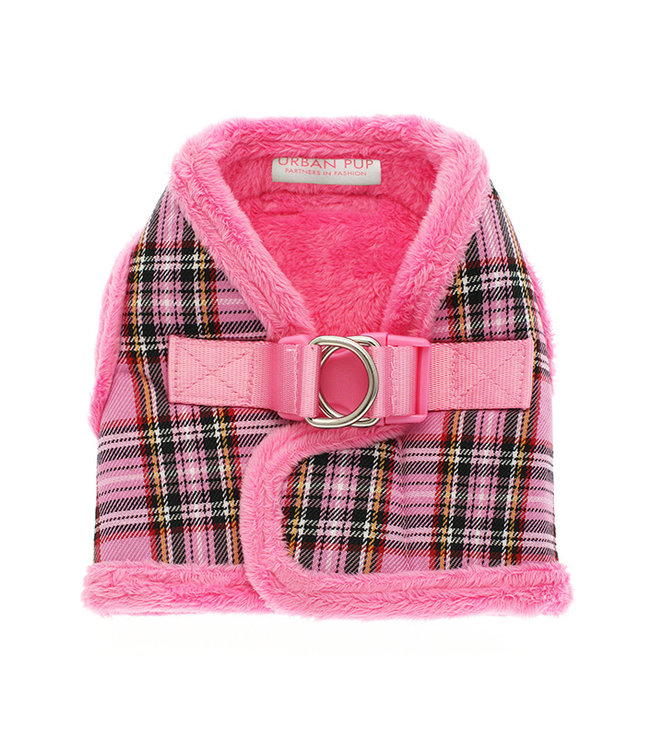 Urban Pup Urban Pup Luxury Fur Lined Pink Tartan Harness