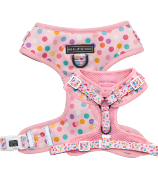 Big and Little Dogs Big and Little Dogs Adjustable Harness Pink Confetti ( XLARGE)