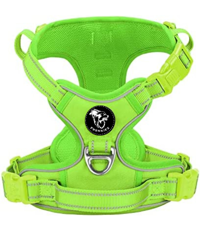 dorp cilinder slank Frenkiez Y tuig dogharness reflective Neon Green ( matching straps ) -  ceesencoos