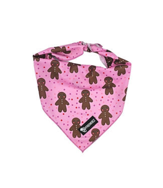 Frenkiez Frenkiez Christmas Bandana Pink Gingerbread Man