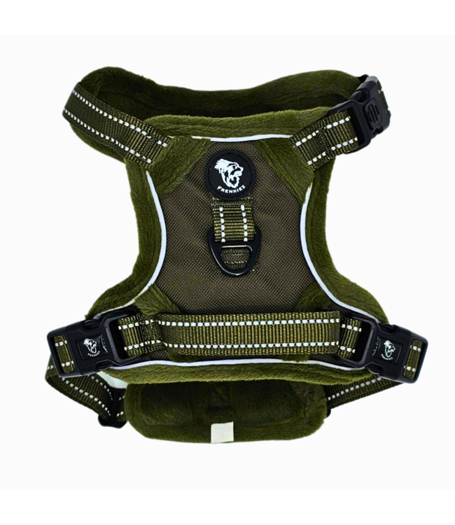 Frenkiez Frenkiez Teddy reflective Y tuig no pull dogharness Army Green