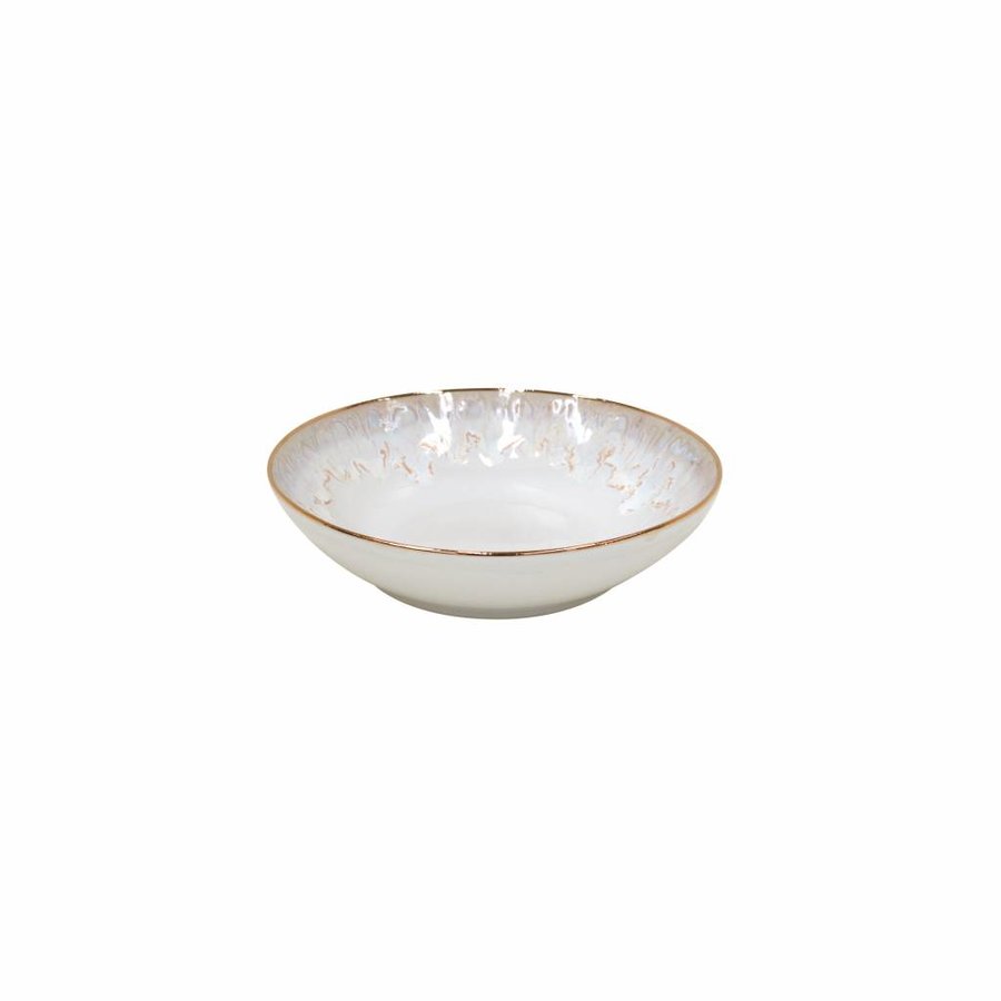 Deep plate Taormina white with golden rim