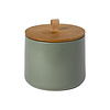 canister with oak wood lid 20cm pacifica green