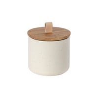 canister with oak wood lid 15 cm pacifica green