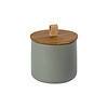 canister with oak wood lid 15 cm pacifica green