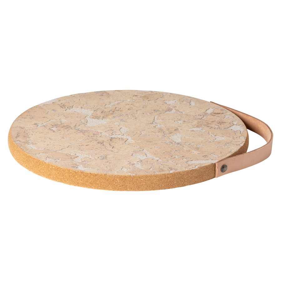 Coaster 30 with handle Cork white-natural