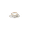 Cup & Saucer Taormina white with gold rim