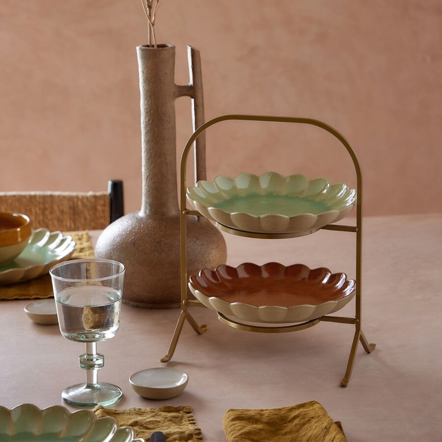 Bordenrek 2 Gebaksborden Marrakesh Goud