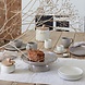Sugar Bowl with Spoon and Wood Lid cream Sugar Bowl with Spoon and Wood Lid cream
