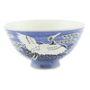Japanese Rice Bowl 12 cm Crane Light Blue