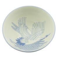 Japanese Rice Bowl 12 cm Crane Light Blue