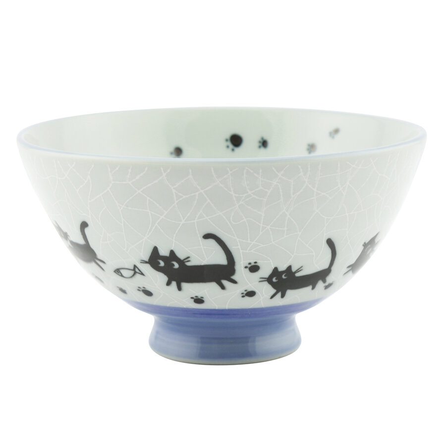 Japanese Rice Bowl 12 cm Black Cat