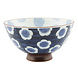 Japans rijstkommetje donkerblauw gr. bloem Japans rijstkommetje donkerblauw gr. bloem