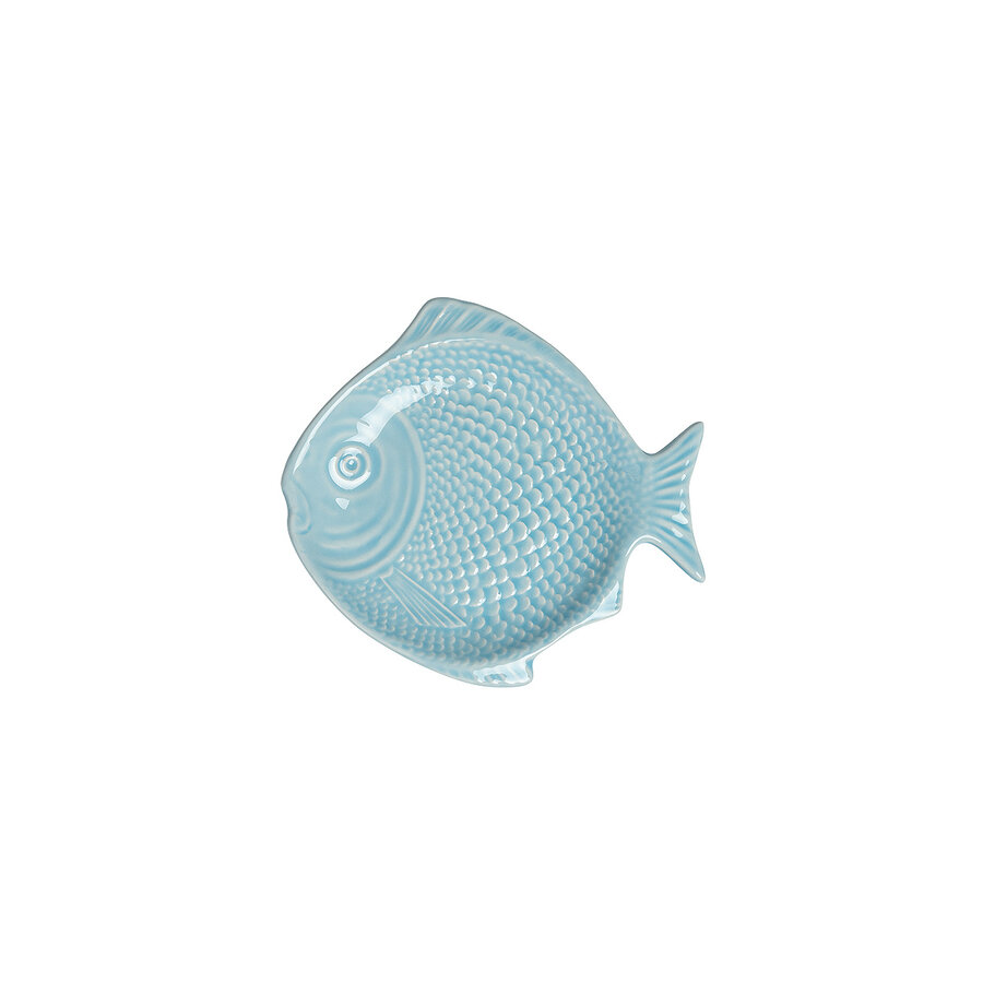Gebaksbord vis rond 16cm lichtblauw