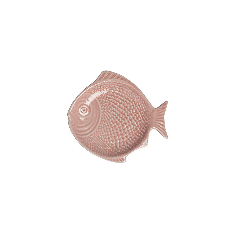 Gebaksbord vis rond 16cm roze