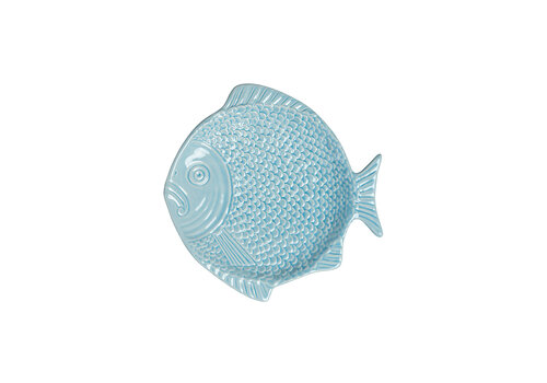 Fish Breakfast Plate 23 cm Light Blue   Fish Breakfast Plate 23 cm Light Blue