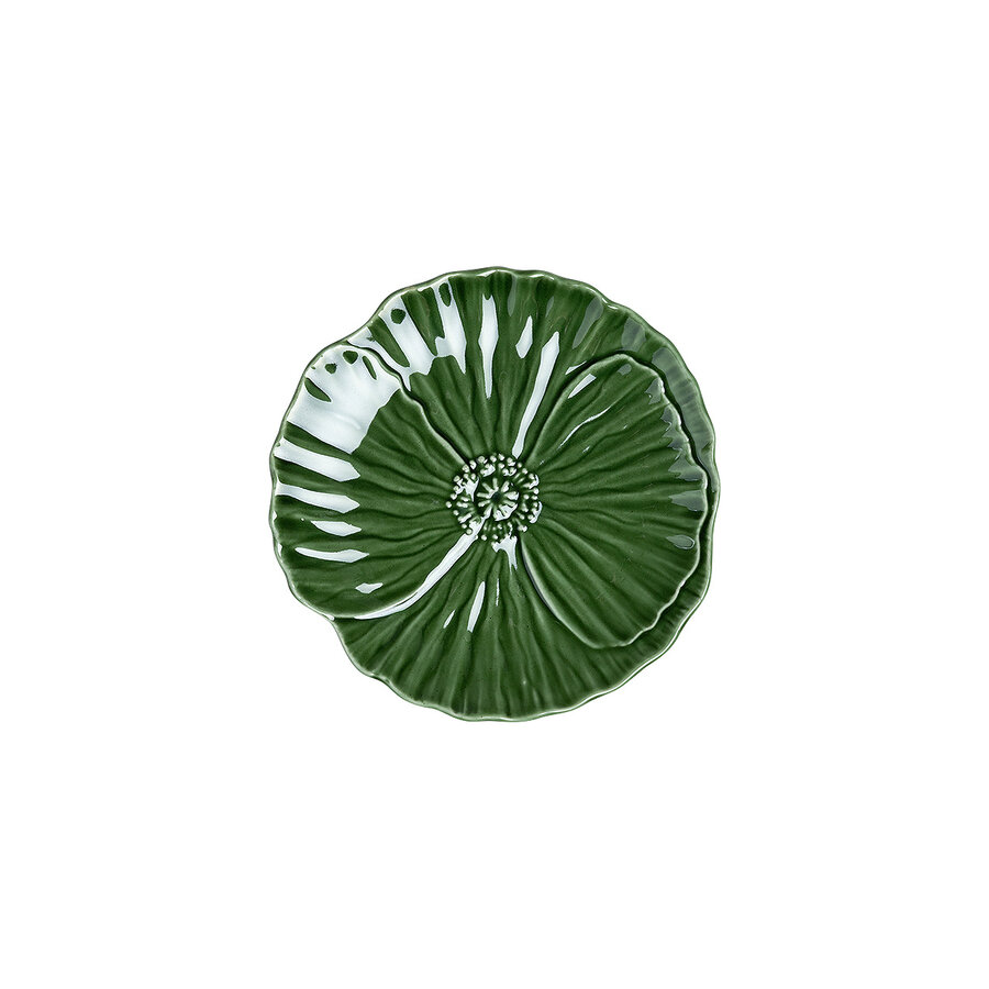 Poppy Cake Plate 15 cm Green