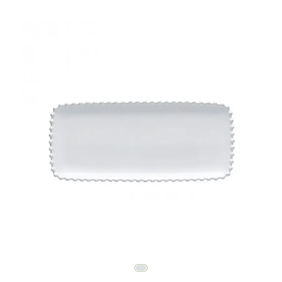 Rechthoekige Lage Schaal 30 cm Pearl Wit