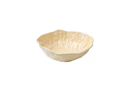 Medium Deep Lettuce Leaf Bowl 25 x 23 cm Beige   Medium Deep Lettuce Leaf Bowl 25 x 23 cm Beige