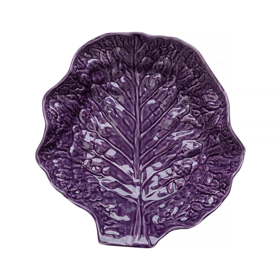 Large Deep Lettuce Leaf Bowl 32 x 32 cm Purple