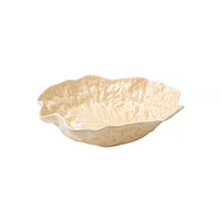 Large Deep Lettuce Leaf Bowl 32 x 32 cm Beige