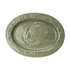 Ovale schaal kalkoen 48x36x4cm Mosgroen