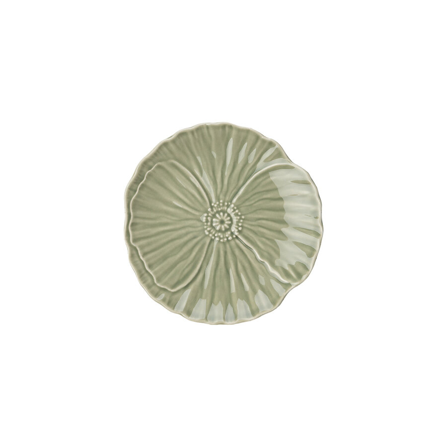 Gebaksbord Papaver 15 cm Mosgroen