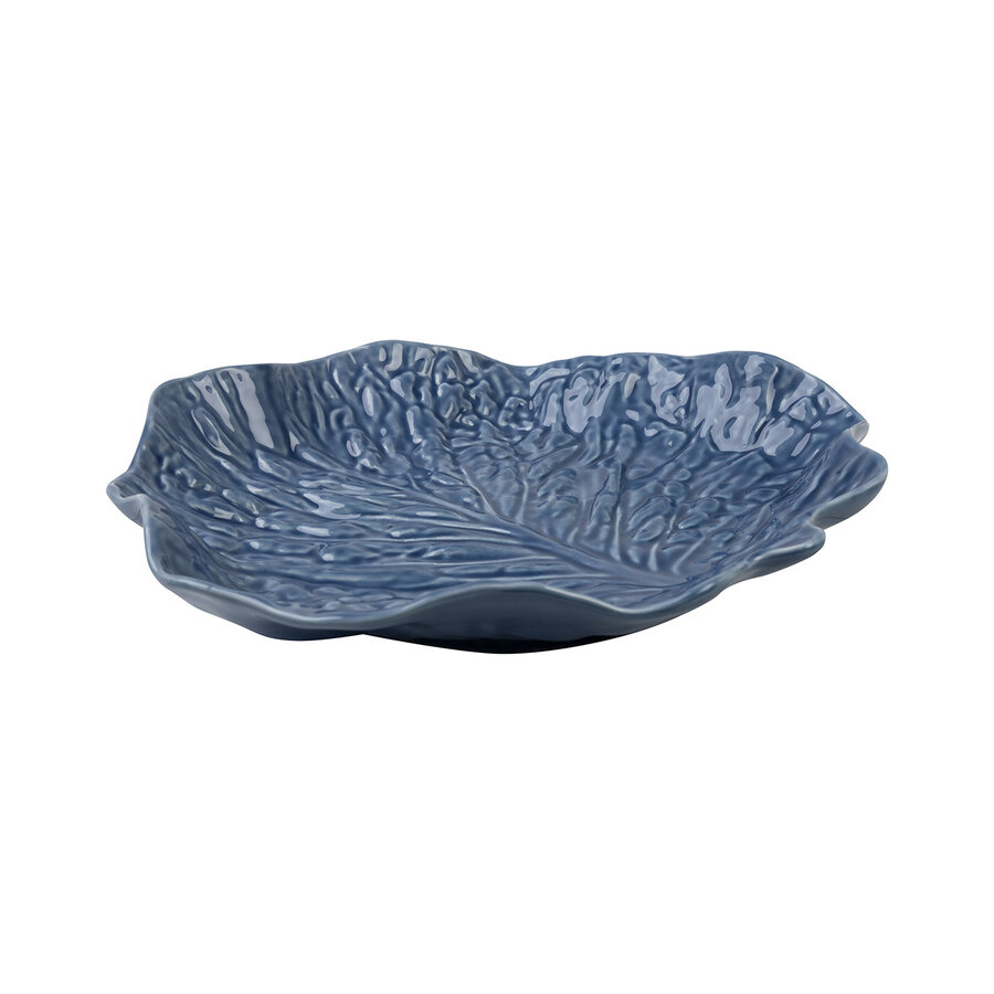 Medium Shallow Lettuce Leaf Bowl 28 x 30 cm Denim