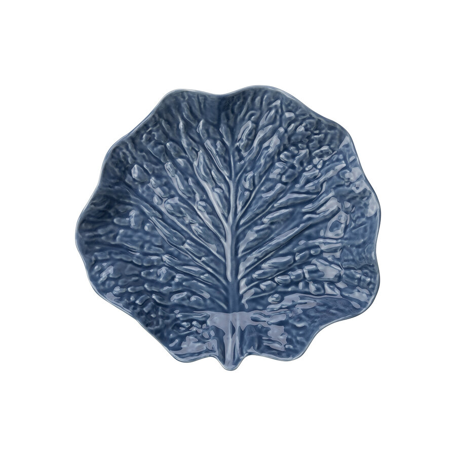 Medium Shallow Lettuce Leaf Bowl 28 x 30 cm Denim