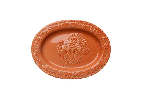  Ovale schaal kalkoen 48x36x4cm Zalm 