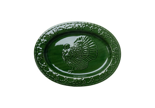  Ovale schaal kalkoen 48x36x4cm Groen 
